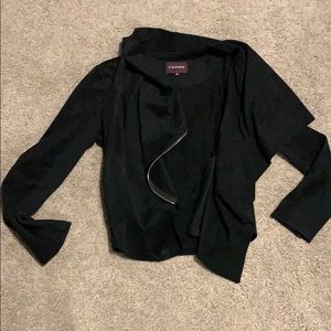Black suede moto jacket